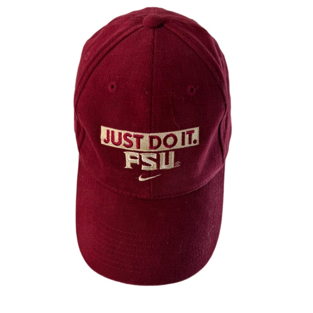 Nike FSU Seminoles Hat Mens Maroon Just Do It Adjustable Strapback‎ Baseball Cap